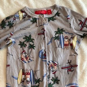 Tropical Santa footie pajamas